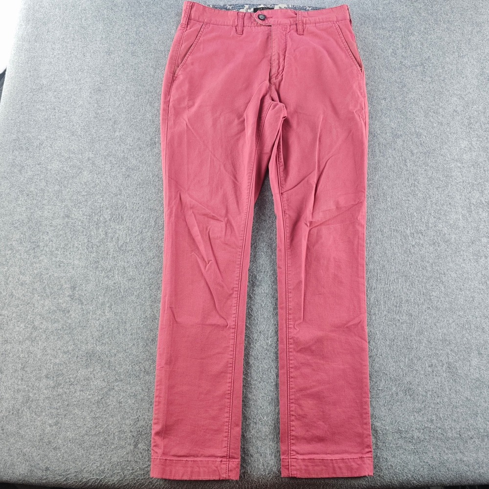 Ted Baker Chino Pants Mens 30R Pink Slim Fit Cotton Stretch Trousers